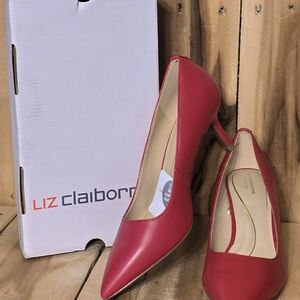 LIZ CLAIBORNE Women's 8 M Amelia Candy Red Comfort Memory Foam Heels Pumps NIB